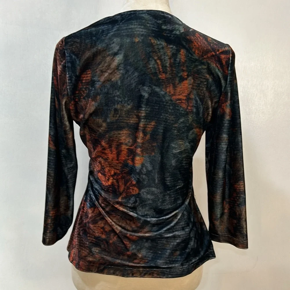 SOFT SURROUNDING VELVET ALYSSA TAPESTRY TOP WOMEN SIZE S - Picture 2 of 12